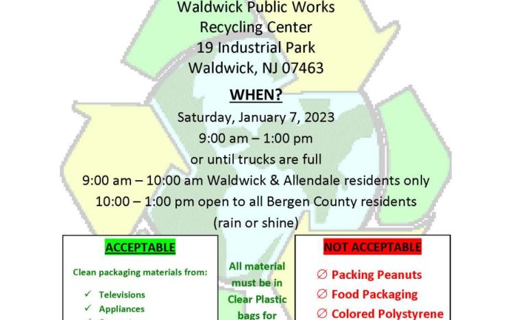 Waldwick/Allendale Styrofoam Recycling Program 
