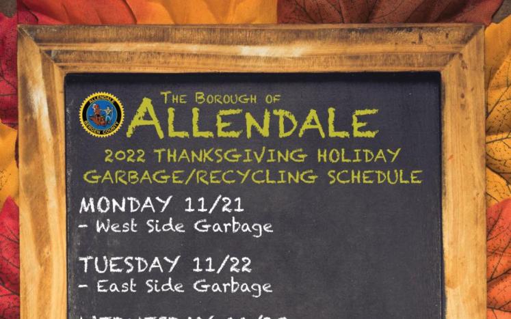 Thanksgiving Week Garbage & Recycling Reminder