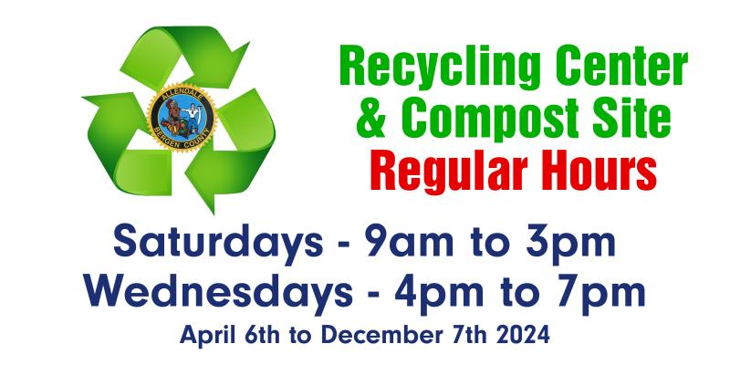 Recycling & Compost Center Regular Hours 2024