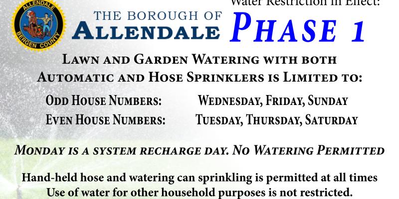 Phase 1 Water Restrictions 